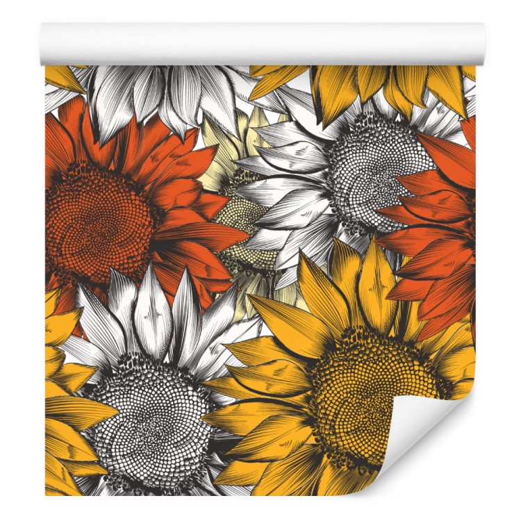 Tapeta Kolorowe Słoneczniki