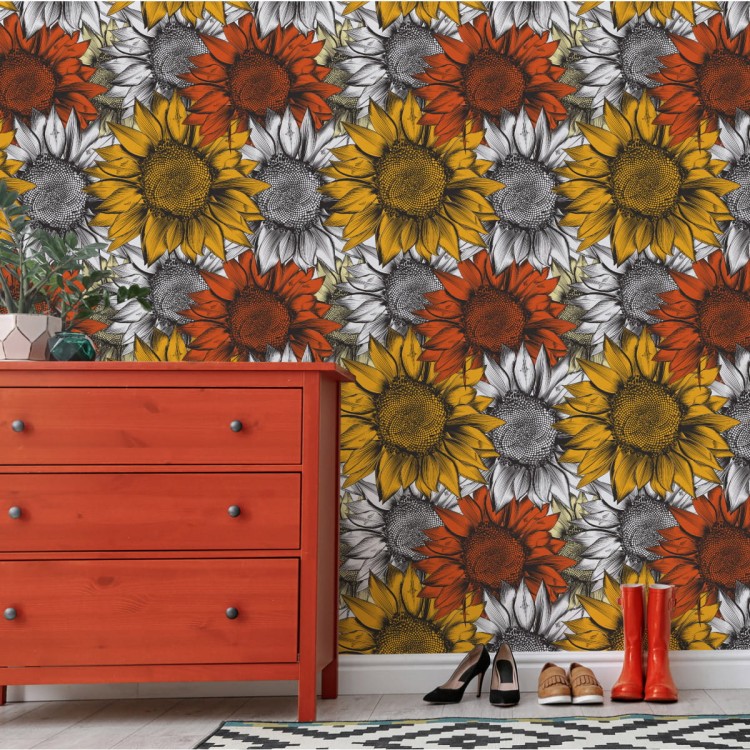 Tapeta Kolorowe Słoneczniki