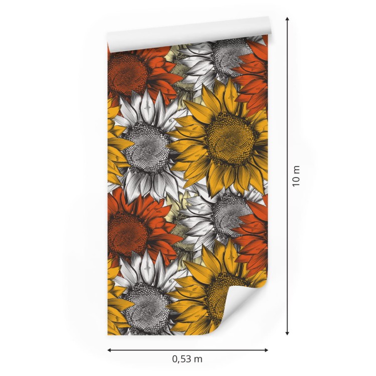 Tapeta Kolorowe Słoneczniki