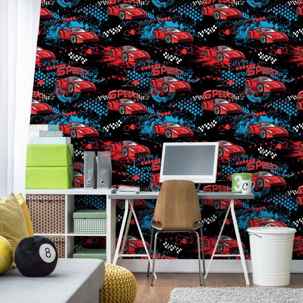 Tapeta Do Pokoju Dziecka Auta Wyścigowe, Samochody