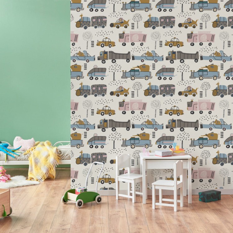 Tapeta Auta, Drzewa, Zwierzęta, Do Pokoju Dziecka