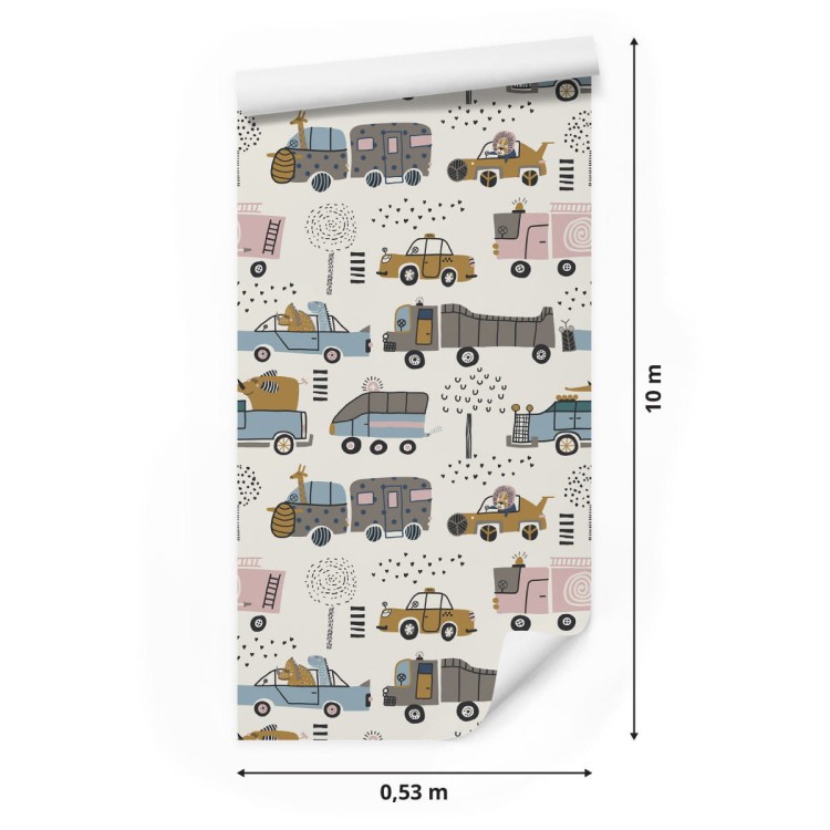 Tapeta Auta, Drzewa, Zwierzęta, Do Pokoju Dziecka