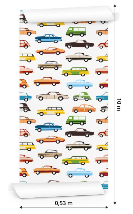 Tapeta Dla Dzieci - Kolorowe Samochody