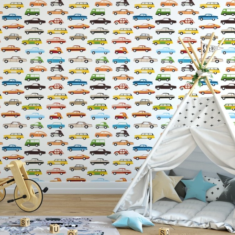 Tapeta Dla Dzieci - Kolorowe Samochody