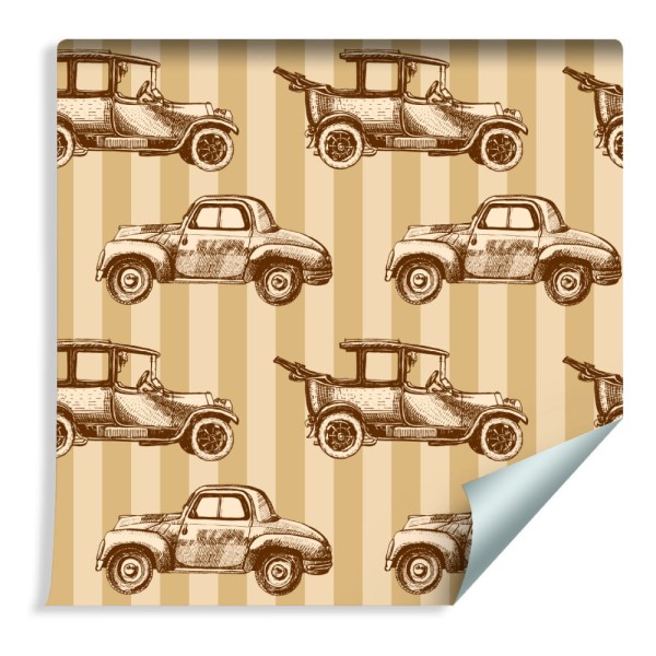 Tapeta Dla Dzieci - Samochody W Stylu Retro