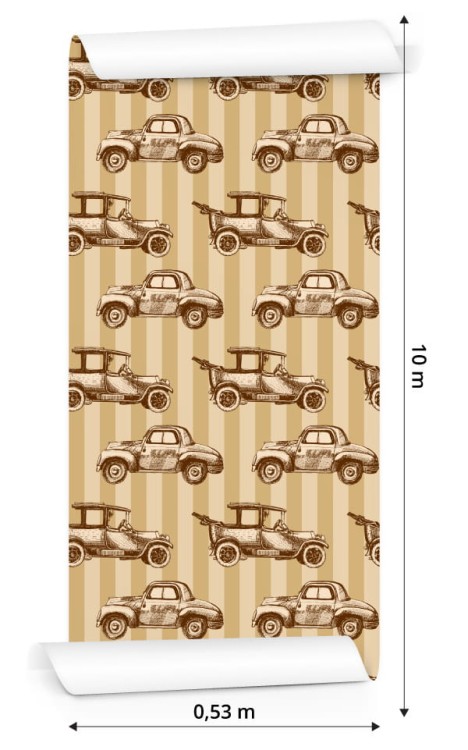 Tapeta Dla Dzieci - Samochody W Stylu Retro
