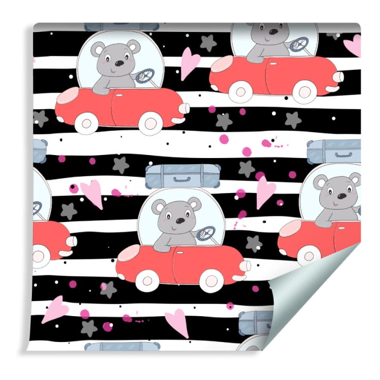 Tapeta Dla Dzieci - Radosne Misie W Podróży