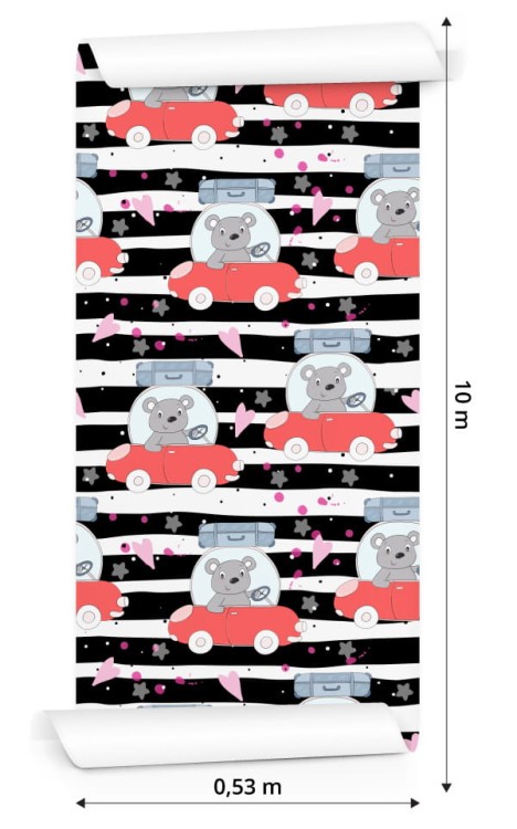 Tapeta Dla Dzieci - Radosne Misie W Podróży