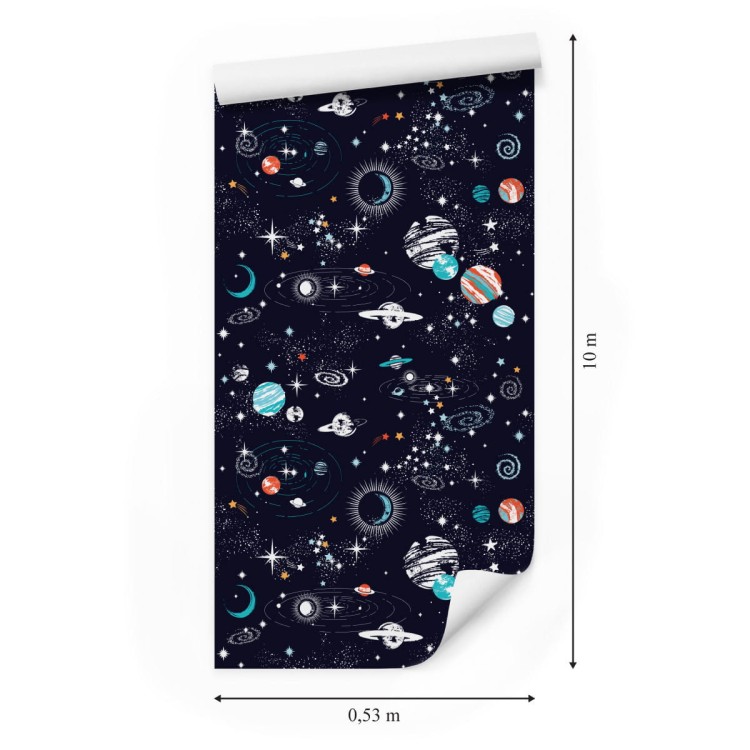 Tapeta Do Pokoju Chłopca Planety Kosmos Gwiazdy