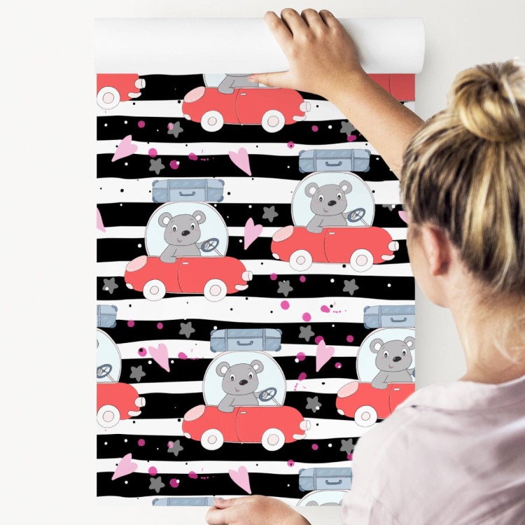 Tapeta Dla Dzieci - Radosne Misie W Podróży