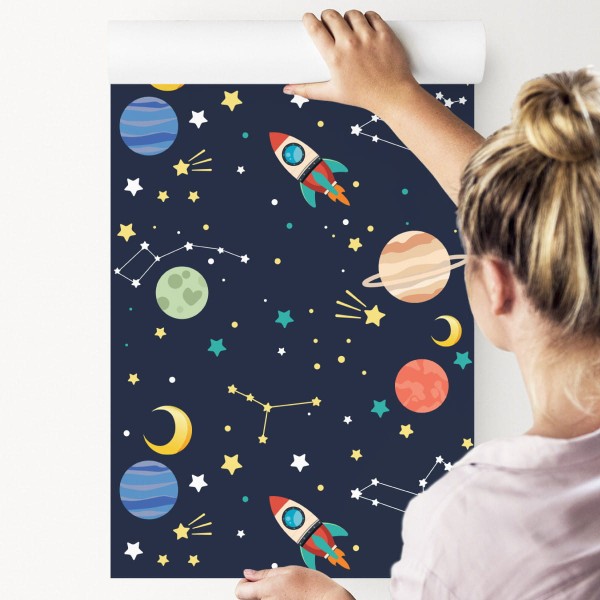 Tapeta Kolorowe Rakiety Kosmiczne