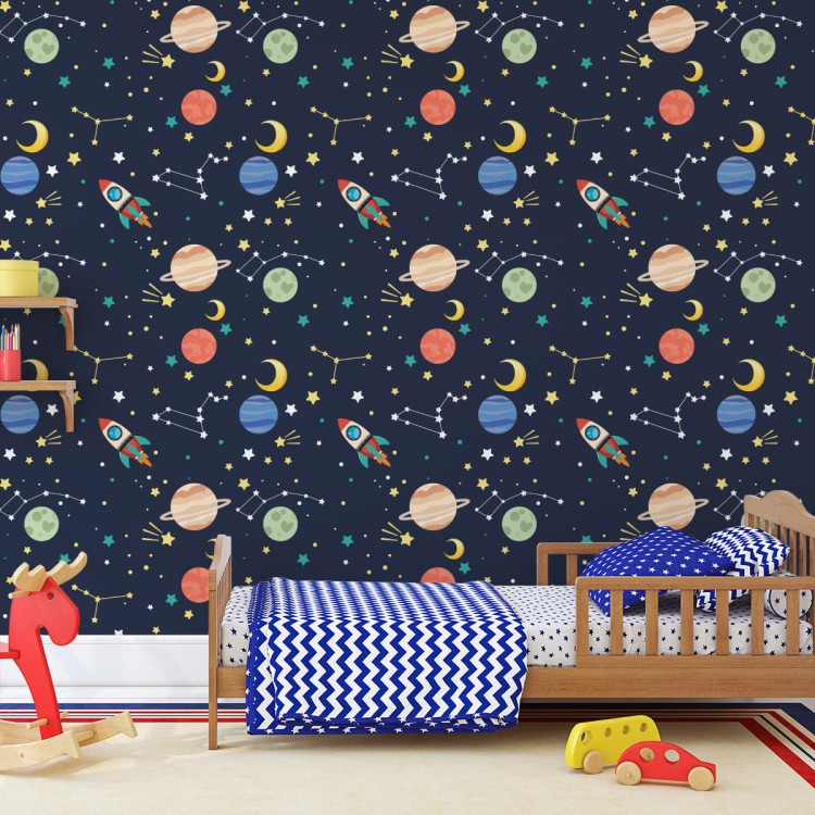 Tapeta Kolorowe Rakiety Kosmiczne