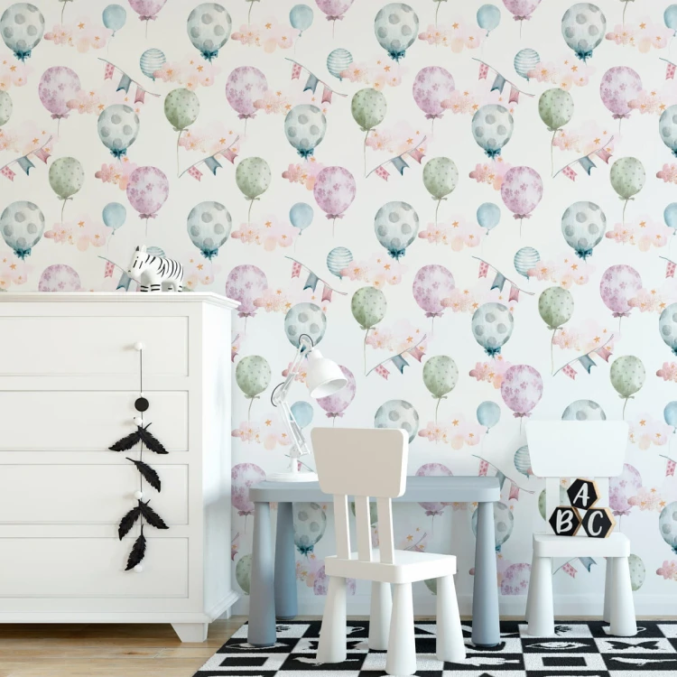 Tapeta Balony W Delikatnych Kolorach