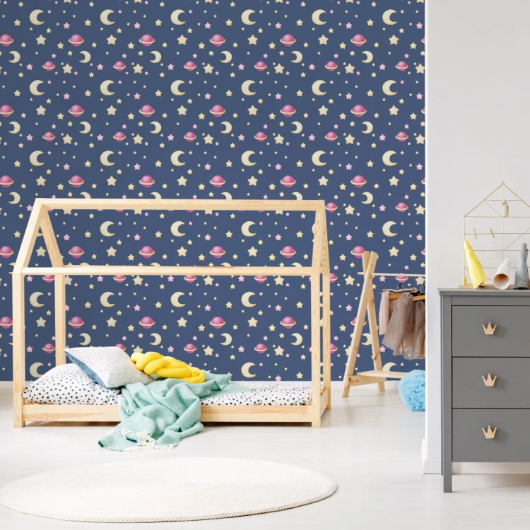 Tapeta Dla Dzieci – Gwiazdki, Księżyce I Planety