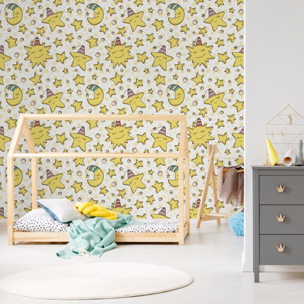 Tapeta Dla Dzieci – Gwiazdki I Księżyce