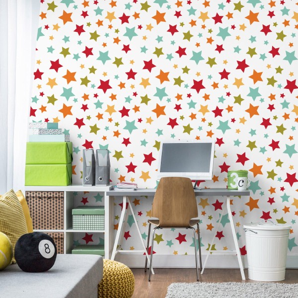 Tapeta Dla Dzieci – Kolorowe Gwiazdki