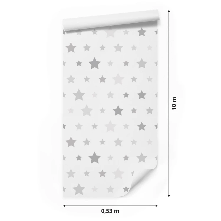 Tapeta Dla Dzieci – Gwiazdki W Odcieniach Szarości