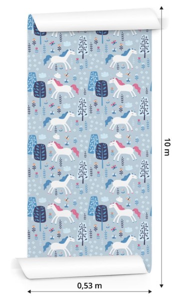 Tapeta Dla Dzieci - Jednorożce Wśród Drzew