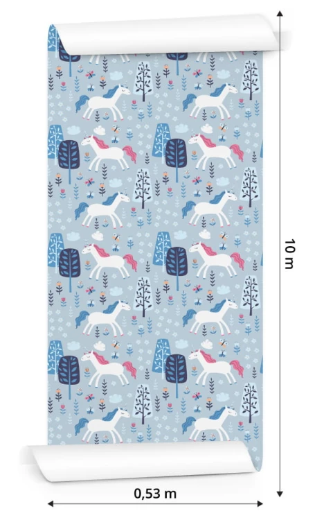 Tapeta Dla Dzieci - Jednorożce Wśród Drzew