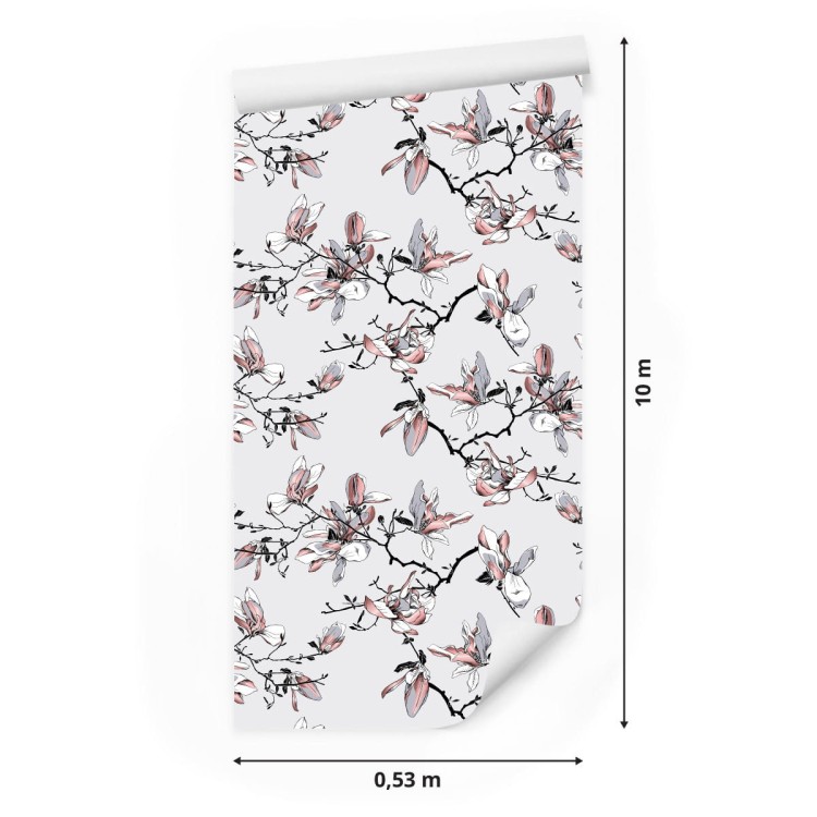 Tapeta Kwiaty Magnolii Akwarela