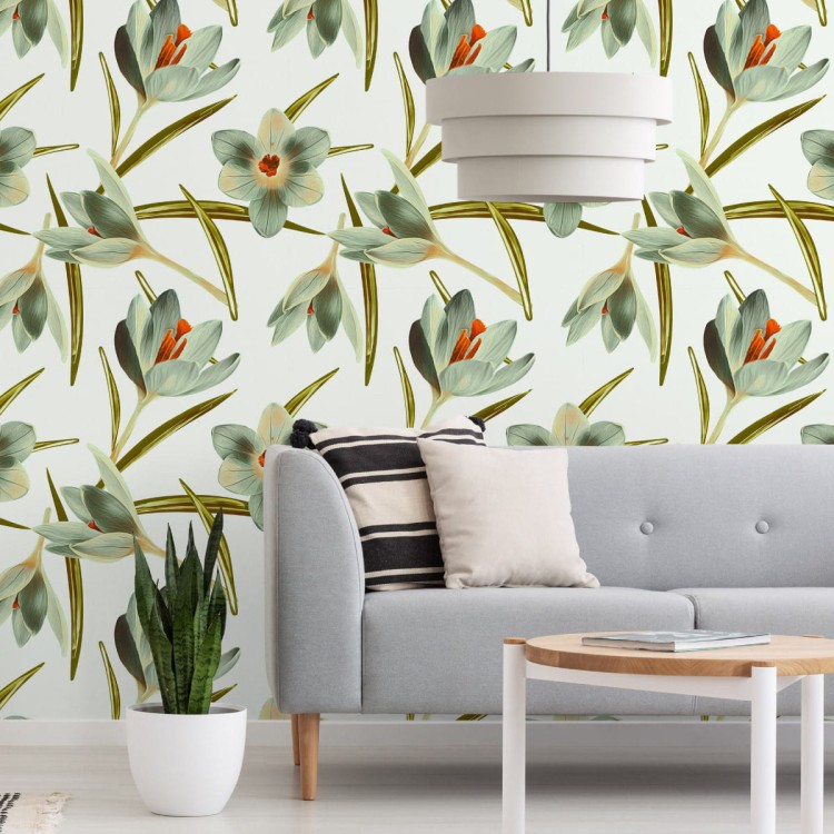 Tapeta Kwiaty Krokus Vintage