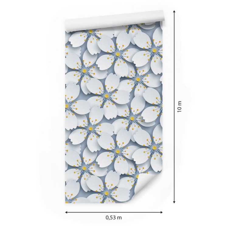 Tapeta 3D, Optyczna, Kwiaty, Natura, Do Salonu