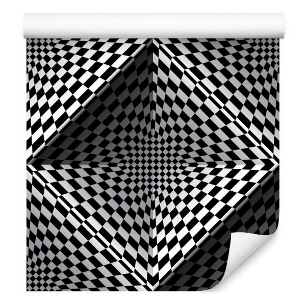 Tapeta Geometryczna 3D Głębia, Kwadraty, Do Salonu