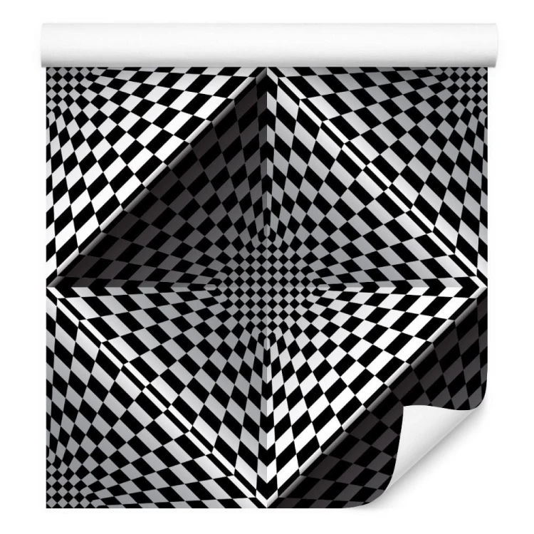 Tapeta Geometryczna 3D Głębia, Kwadraty, Do Salonu