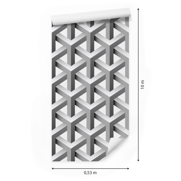 Tapeta Geometryczna, Efekt 3D, Z Głębią, Do Salonu