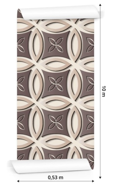 Tapeta Dekoracyjny Wzór Retro - Efekt 3D