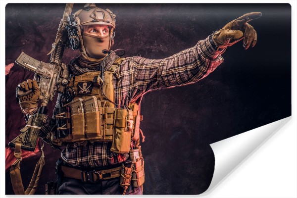 Fototapeta Żołnierz W Kamuflażu