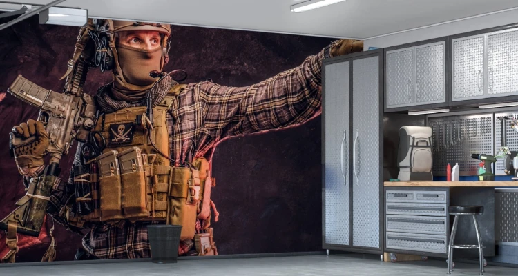 Fototapeta Żołnierz W Kamuflażu