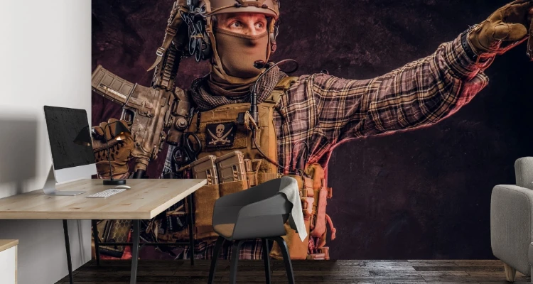 Fototapeta Żołnierz W Kamuflażu