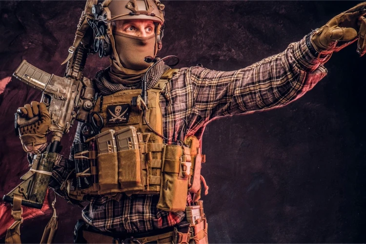 Fototapeta Żołnierz W Kamuflażu