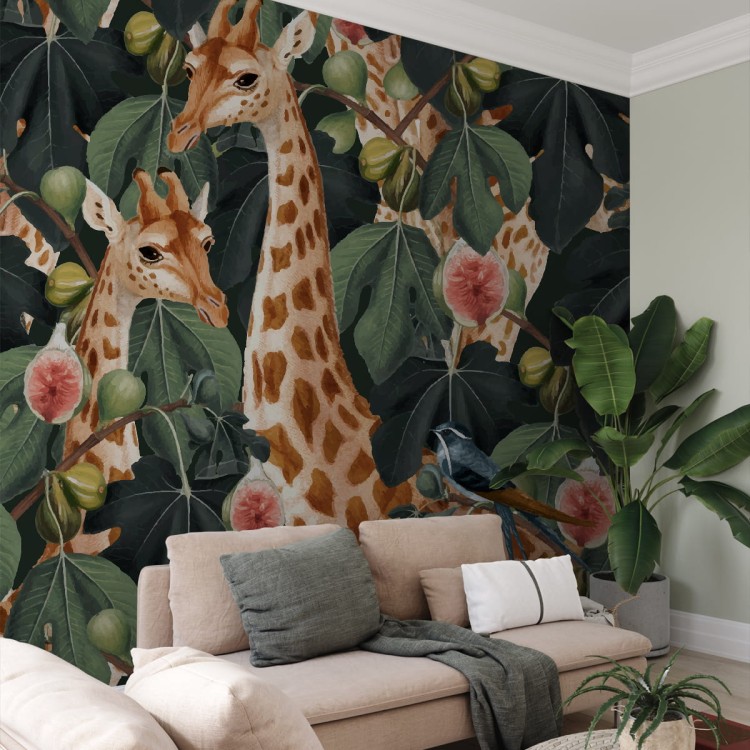 Fototapeta Żyrafy Pośród Liści