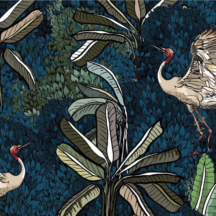 Fototapeta Żurawie Pośród Liści