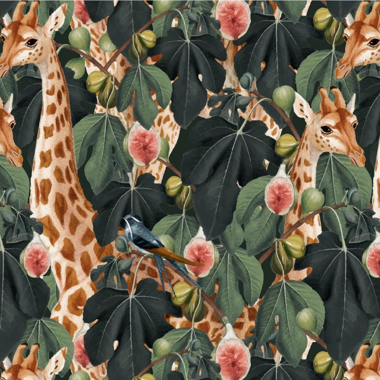 Fototapeta Żyrafy Pośród Liści