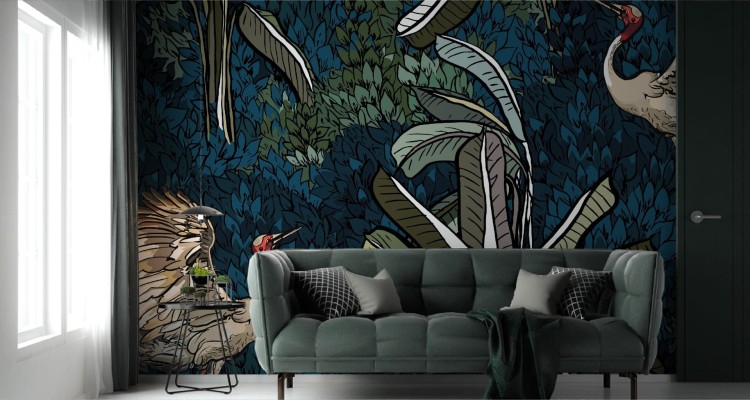 Fototapeta Żurawie Pośród Liści