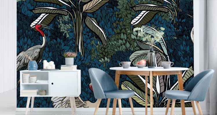 Fototapeta Żurawie Pośród Liści