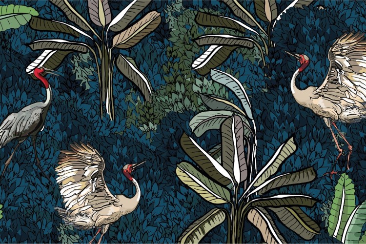 Fototapeta Żurawie Pośród Liści