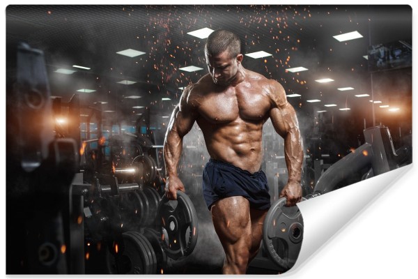 Fototapeta Umięśniony Mężczyzna Na Siłowni