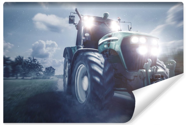 Fototapeta Pędzący Traktor Nocą