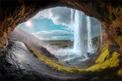 Fototapeta Wodospad Jaskinia