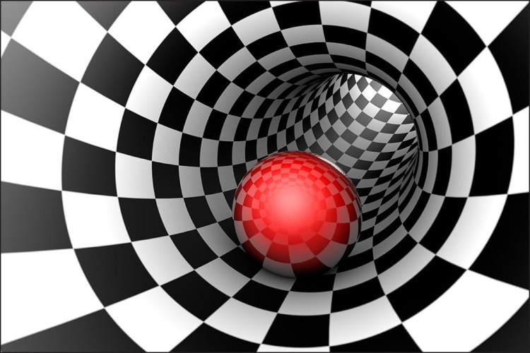 Fototapeta 3D Tunel - Szachownica