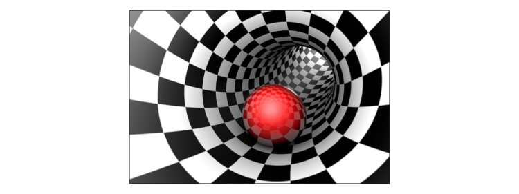 Fototapeta 3D Tunel - Szachownica