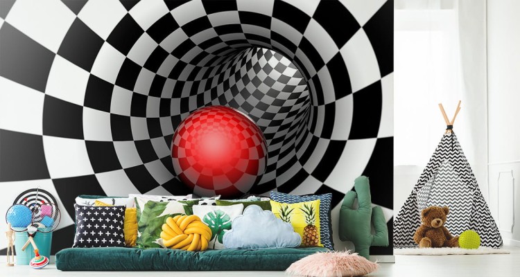 Fototapeta 3D Tunel - Szachownica