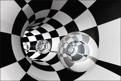 Fototapeta 3D Tunel - Szachownica