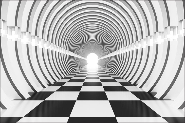 Fototapeta 3D Tunel - Czarno-Biała