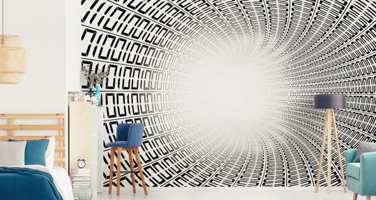 Fototapeta 3D Tunel - Czarno-Biała