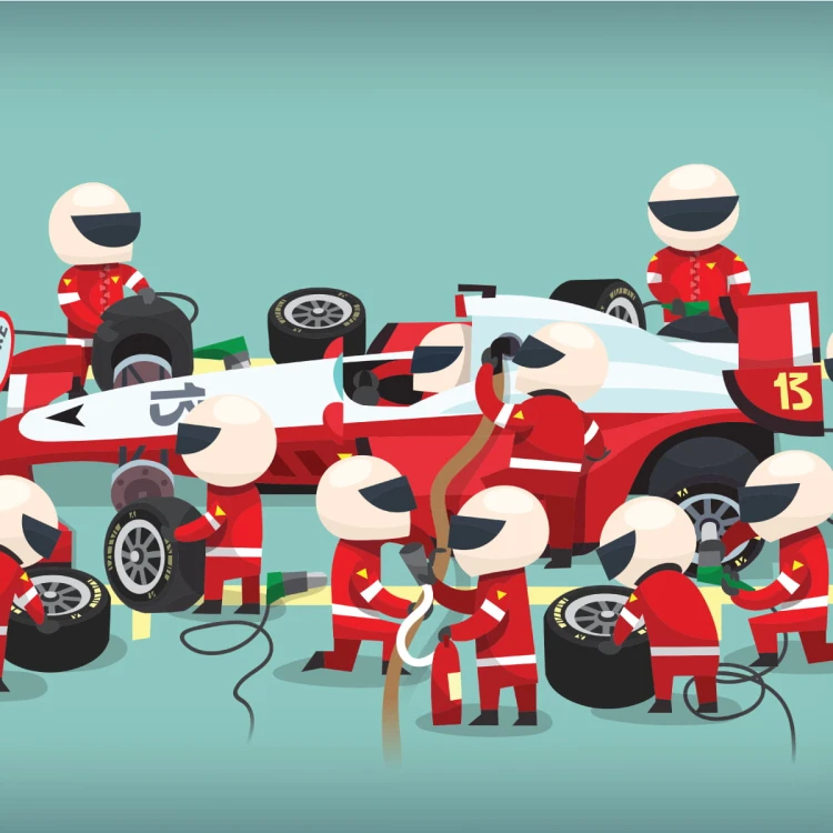 Fototapeta Pit Stop Bolidu F1